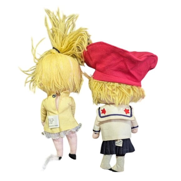 Joan Walsh Anglund Vintage 7-Inch Pocket Cloth Dolls Set Of 2 yellow outfit - Picture 3 of 9